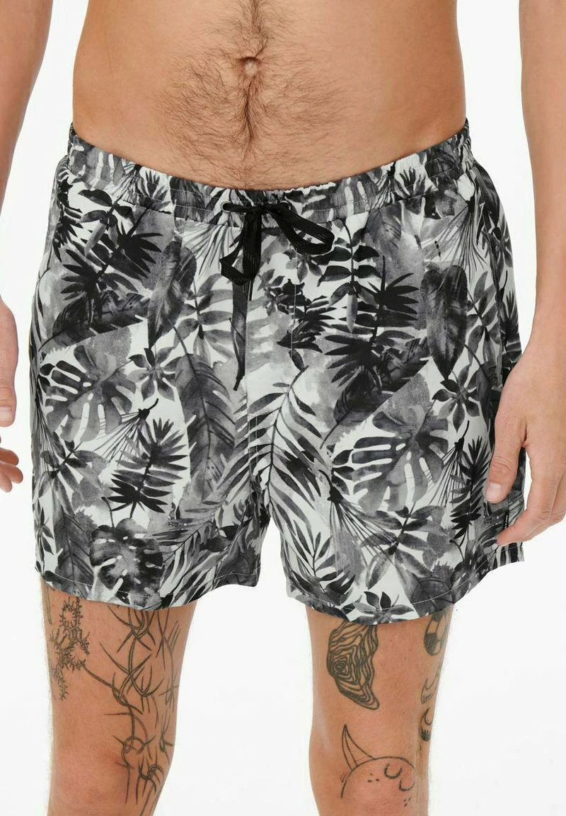 Only & Sons Herren GEMUSTERTE - Badeshorts - Black 1 Only & Sons Herren GEMUSTERTE - Badeshorts - Black