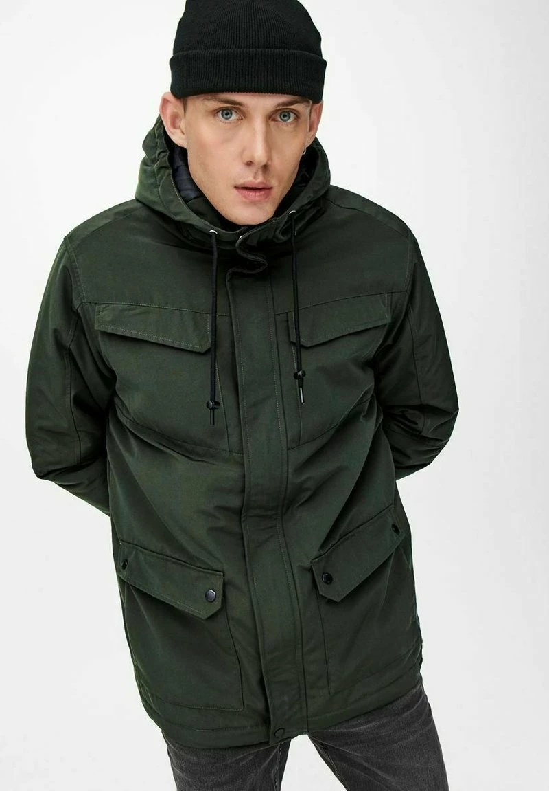 Only & Sons Herren Parka - Peat 5 Only & Sons Herren Parka - Peat – Bild 5
