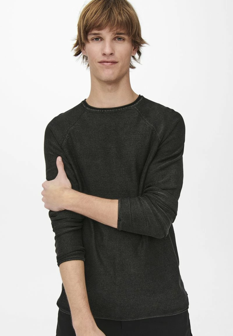 Only & Sons ONSDEXTOR RAGLAN - Strickpullover - Black | Herren 1 Only & Sons ONSDEXTOR RAGLAN - Strickpullover - Black | Herren