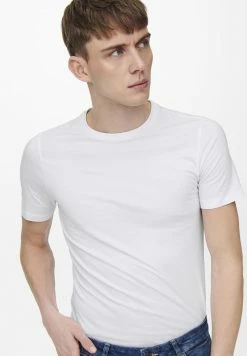 Only & Sons Herren ONSBASIC SLIM O NECK 2 PACK - T-Shirt Basic - White
