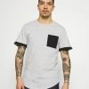 Only & Sons Herren ONSMATT LIFE LONGY CONTRAST TEE - T-Shirt Print - Light Grey Melange