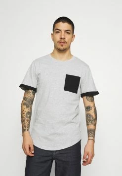 Only & Sons Herren ONSMATT LIFE LONGY CONTRAST TEE - T-Shirt Print - Light Grey Melange