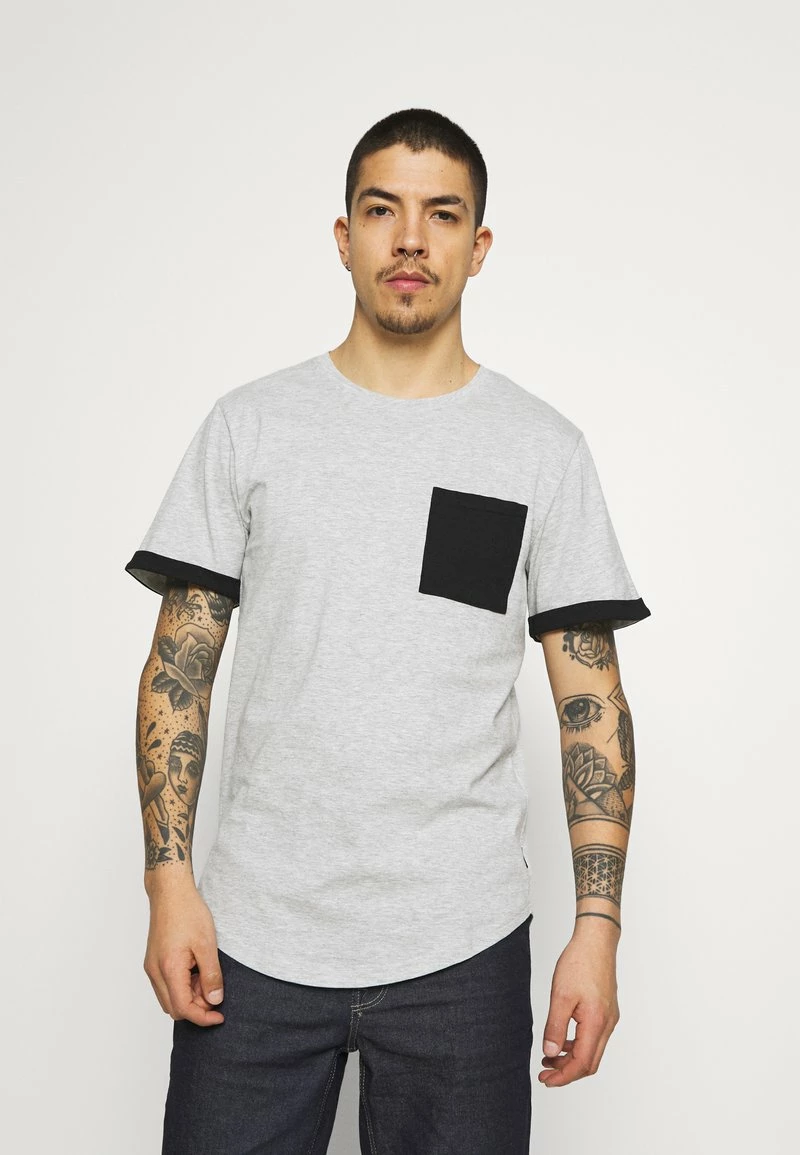 Only & Sons Herren ONSMATT LIFE LONGY CONTRAST TEE - T-Shirt Print - Light Grey Melange 1 Only & Sons Herren ONSMATT LIFE LONGY CONTRAST TEE - T-Shirt Print - Light Grey Melange