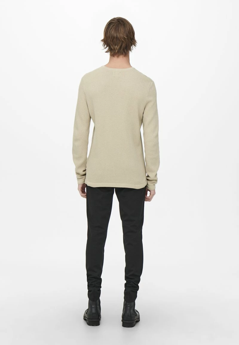 Only & Sons Herren ONSPANTER LIFE CREW - Strickpullover - Beige 3 Only & Sons Herren ONSPANTER LIFE CREW - Strickpullover - Beige – Bild 3