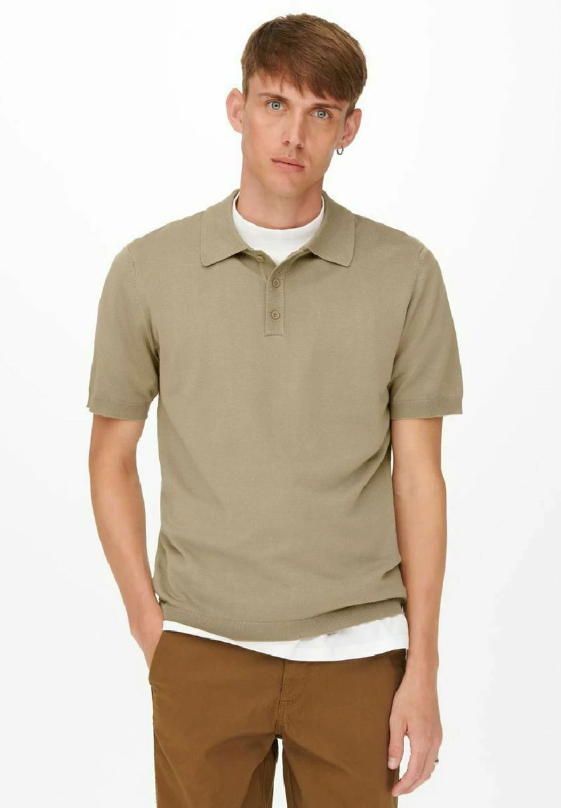 Only & Sons Herren Poloshirt - Chinchilla 4 Only & Sons Herren Poloshirt - Chinchilla – Bild 4