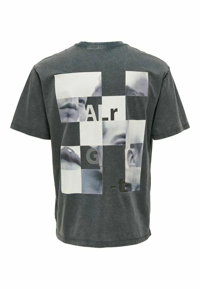 Only & Sons T-Shirt Print - Grey Pinstripe | Herren 2 Only & Sons T-Shirt Print - Grey Pinstripe | Herren – Bild 2