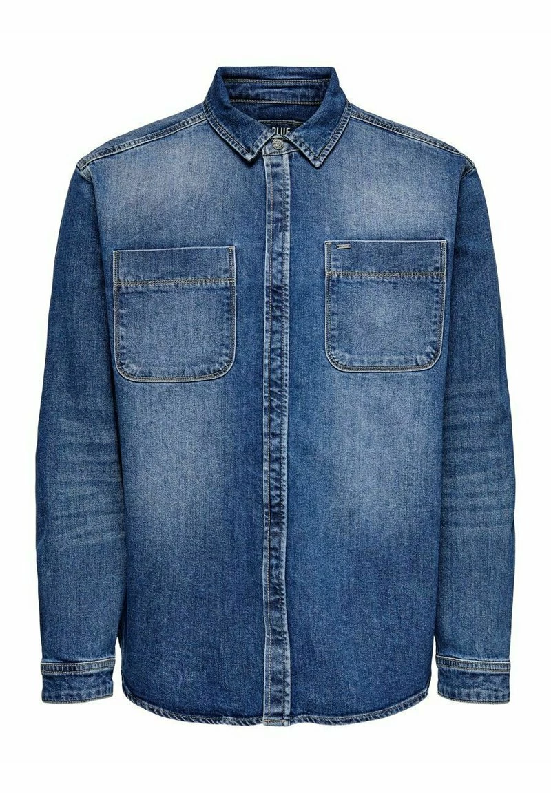 Only & Sons Herren OVERSHIRT - Hemd - Blue Denim 3 Only & Sons Herren OVERSHIRT - Hemd - Blue Denim – Bild 3