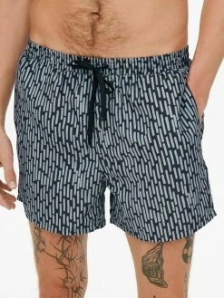 Only & Sons Herren GEMUSTERTE - Badeshorts - Dark Navy