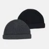 Only & Sons Unisex ONSSHORT BEANIE 2 PACK - Mütze - Black/dark Grey Melange