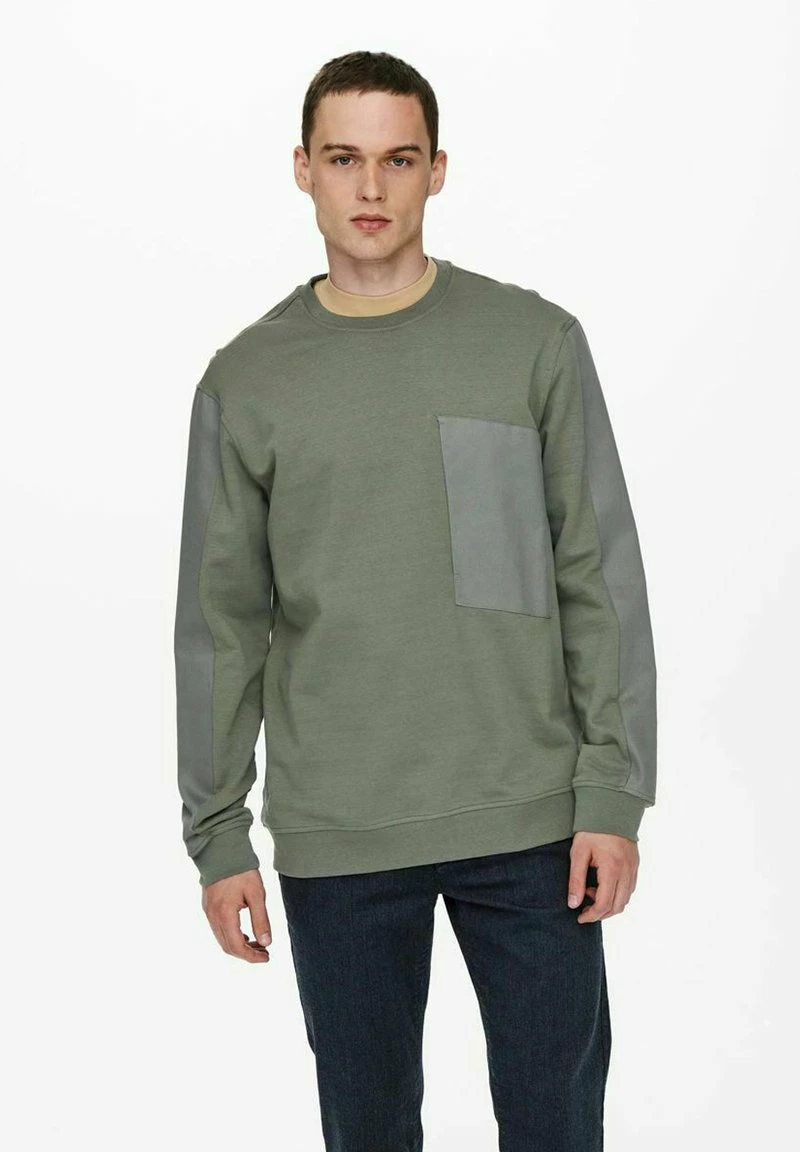 Only & Sons Herren Sweatshirt - Castor Gray 1 Only & Sons Herren Sweatshirt - Castor Gray