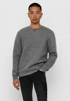 Only & Sons Herren Strickpullover - Medium Grey Melange