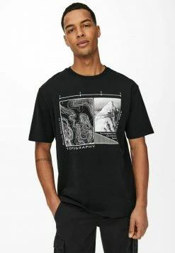 Only & Sons Herren T-Shirt Print - Black -Only & Sons Geschäft 1611513e680549da9a2dd1ea44500cdb