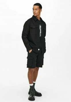 Only & Sons EINFARBIGES CARGO- - Hemd - Black | Herren -Only & Sons Geschäft 17ea5c78dfc34dfbb5ba3ff52a5bfec2