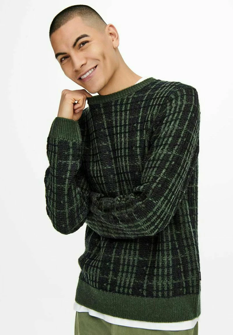 Only & Sons Herren ONSHENRYCREW - Strickpullover - Peat 4 Only & Sons Herren ONSHENRYCREW - Strickpullover - Peat – Bild 4