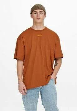 Only & Sons Herren T-Shirt Print - Umber
