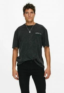 Only & Sons Herren T-Shirt Print - Black
