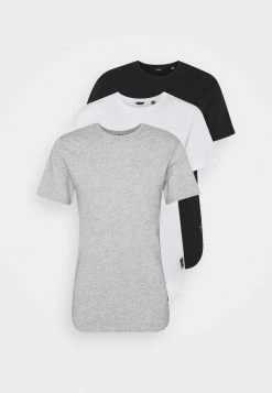 Only & Sons Herren ONSMATT LONGY TEE 3 PACK - T-Shirt Basic - Light Grey Melange/white Gray/black -Only & Sons Geschäft 2b95dd59dcef4c7a875e6b2ec68a4351