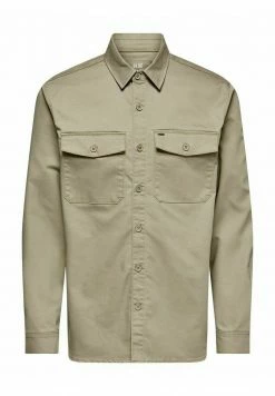 Only & Sons Herren EINFARBIGES CARGO- - Hemd - Chinchilla -Only & Sons Geschäft 2bc83db8bdb94d549656716982312fdf