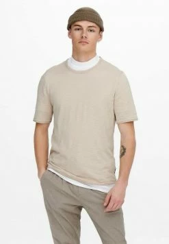 Only & Sons Herren T-Shirt Basic - Silver Lining Beige