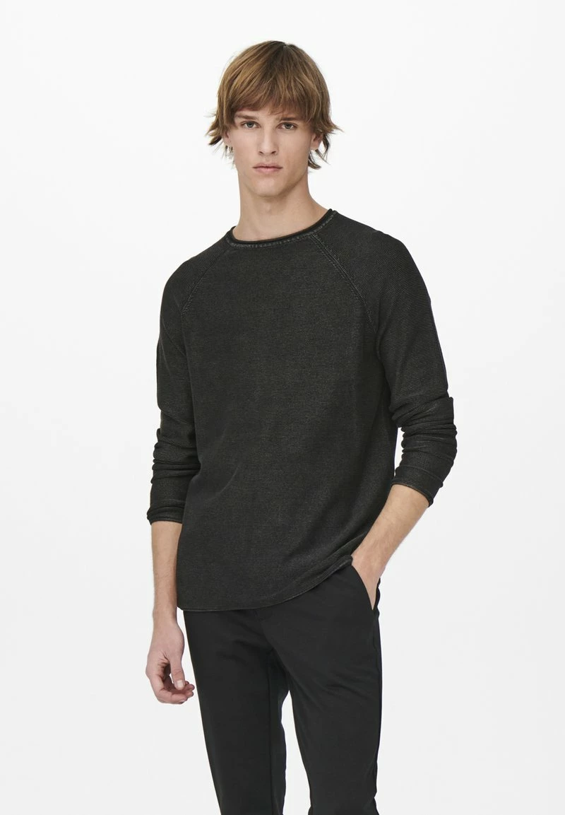 Only & Sons ONSDEXTOR RAGLAN - Strickpullover - Black | Herren 3 Only & Sons ONSDEXTOR RAGLAN - Strickpullover - Black | Herren – Bild 3
