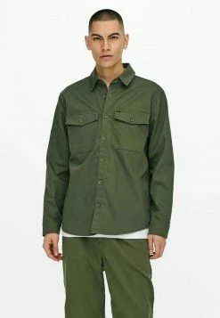Only & Sons Herren EINFARBIGES CARGO- - Hemd - Olive Night