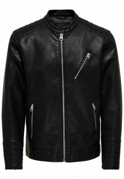 Only & Sons Herren Kunstlederjacke - Black