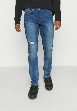 Only & Sons Herren ONSLOOM LIFE DAMAG - Jeans Slim Fit - Blue Denim