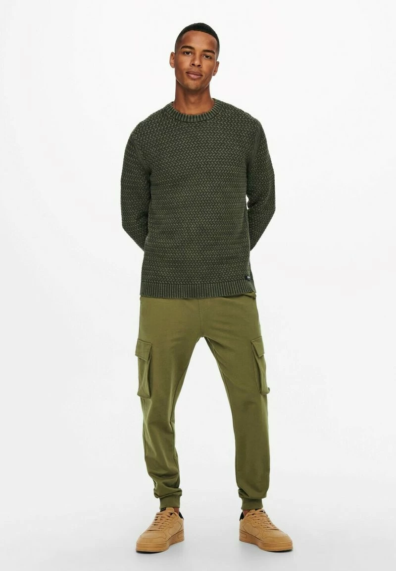 Only & Sons Herren MIT TUNNE - Cargohose - Khaki 2 Only & Sons Herren MIT TUNNE - Cargohose - Khaki – Bild 2