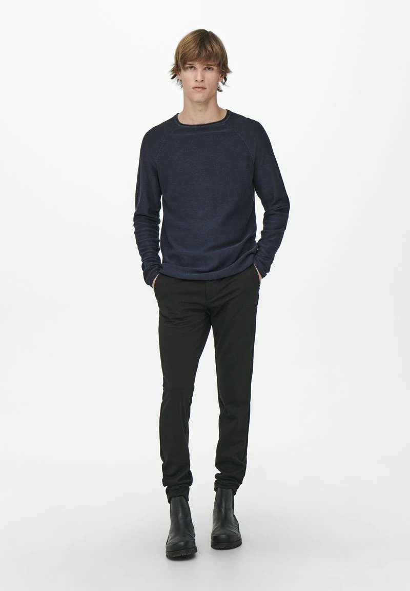 Only & Sons Herren ONSDEXTOR WASH RAGLAN - Strickpullover - Dark Navy 1 Only & Sons Herren ONSDEXTOR WASH RAGLAN - Strickpullover - Dark Navy