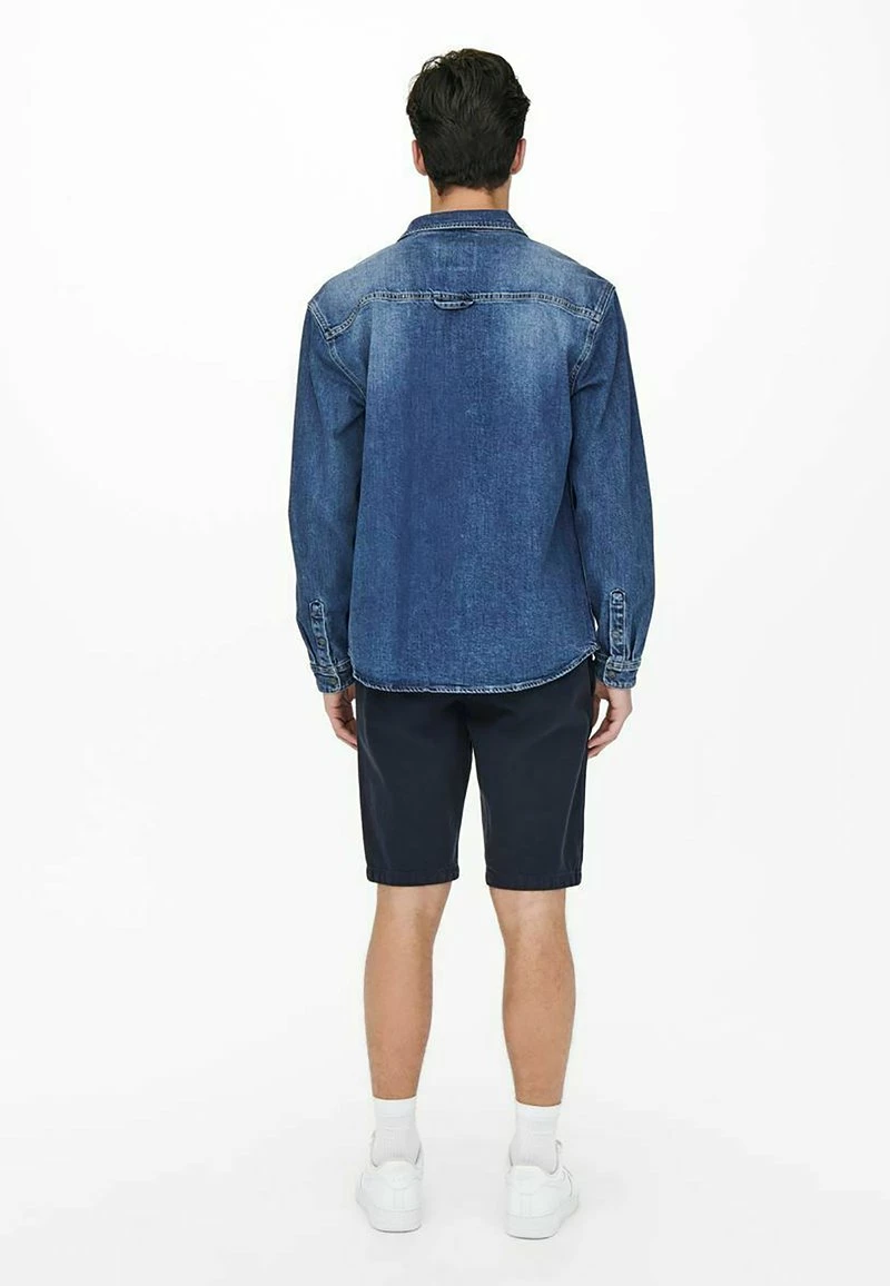 Only & Sons Herren OVERSHIRT - Hemd - Blue Denim 2 Only & Sons Herren OVERSHIRT - Hemd - Blue Denim – Bild 2