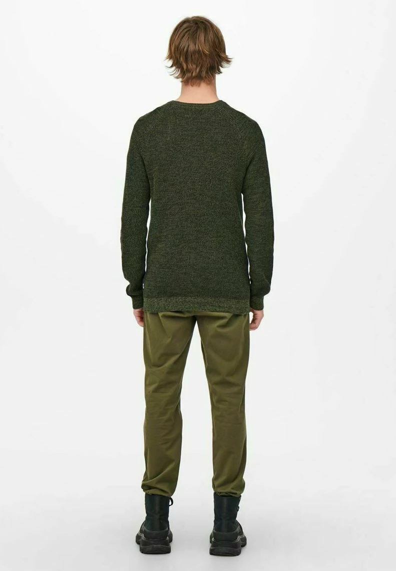 Only & Sons Herren Strickpullover - Olive 3 Only & Sons Herren Strickpullover - Olive – Bild 3