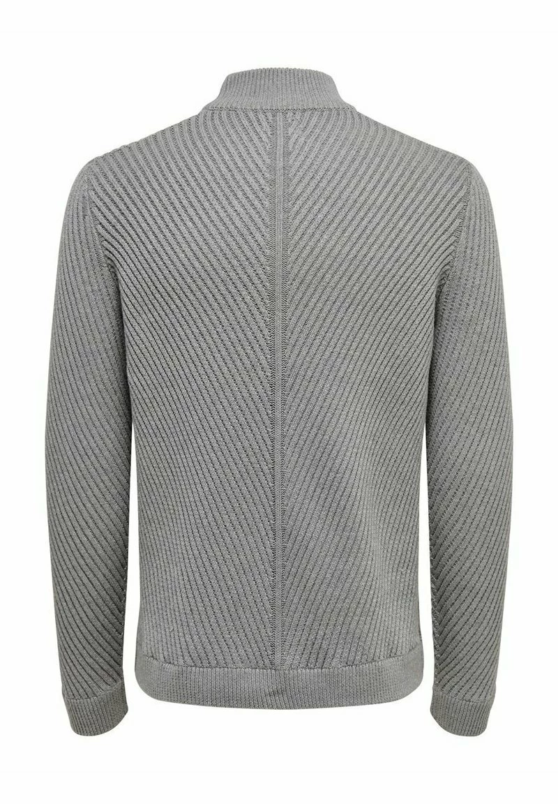 Only & Sons STRUKTUR - Strickpullover - Dark Grey Melange | Herren 2 Only & Sons STRUKTUR - Strickpullover - Dark Grey Melange | Herren – Bild 2
