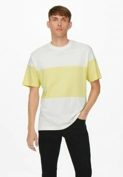 Only & Sons Herren T-Shirt Print - Star White/yellow