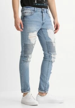 Only & Sons Herren ONSSPUN BIKER - Jeans Tapered Fit - Blue Denim