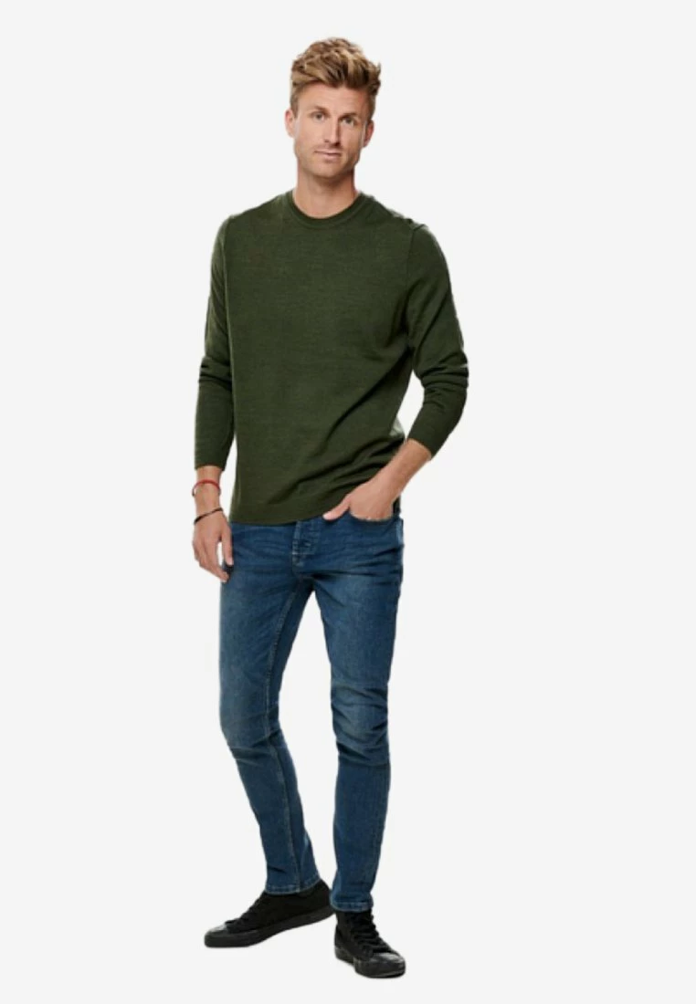 Only & Sons Herren Strickpullover - Forest Night 2 Only & Sons Herren Strickpullover - Forest Night – Bild 2