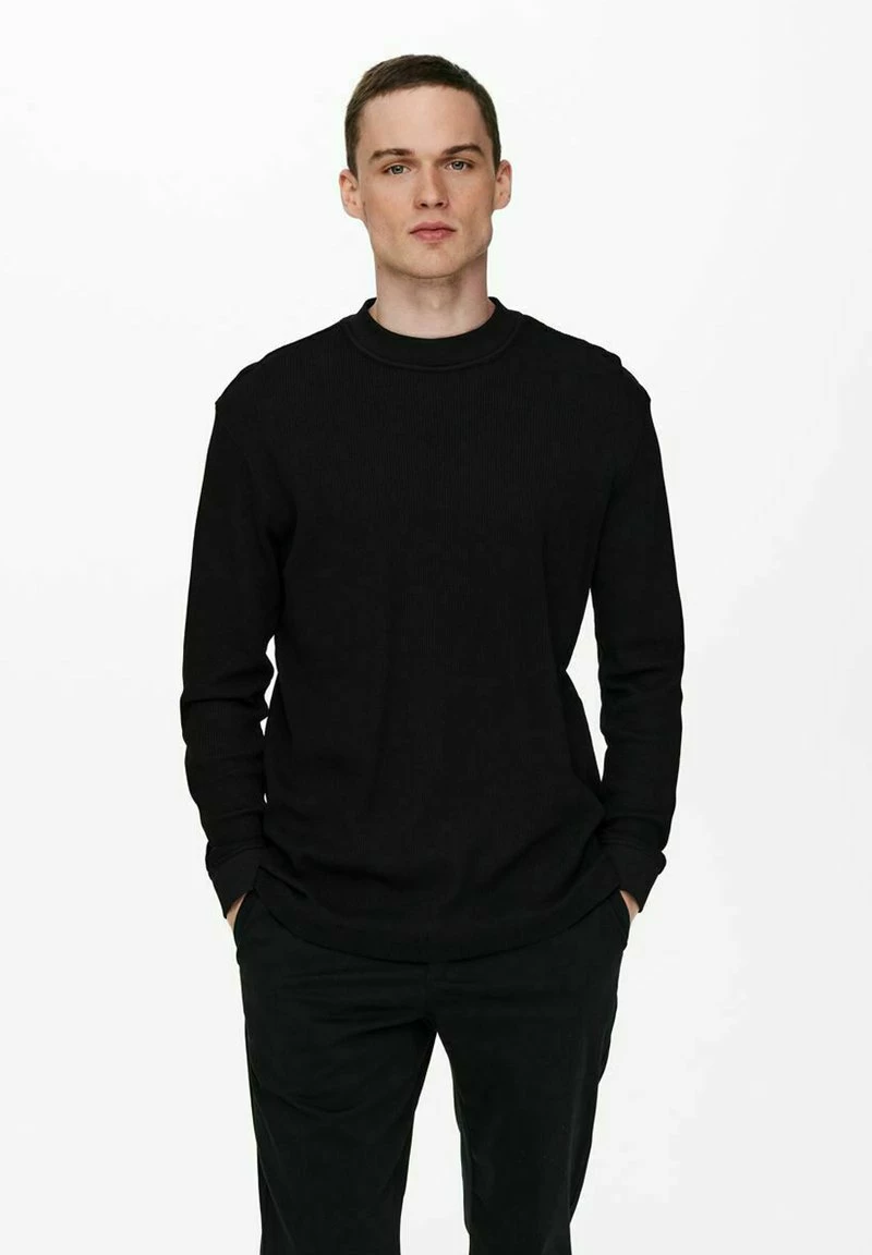 Only & Sons Herren Langarmshirt - Black 1 Only & Sons Herren Langarmshirt - Black