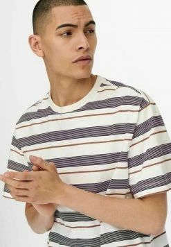 Only & Sons Herren RELAXED FIT - T-Shirt Print - Star White -Only & Sons Geschäft 61269ec120094373a46998d69d033880