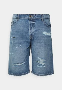 Only & Sons Herren ONSAVIB LUE DAMAGE - Jeans Shorts - Blue Denim