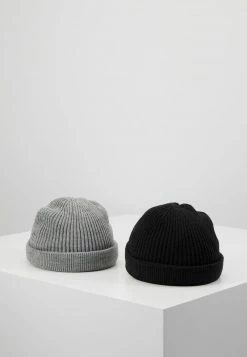Only & Sons Unisex ONSSHORT BEANIE 2 PACK - Mütze - Black/grey Melange