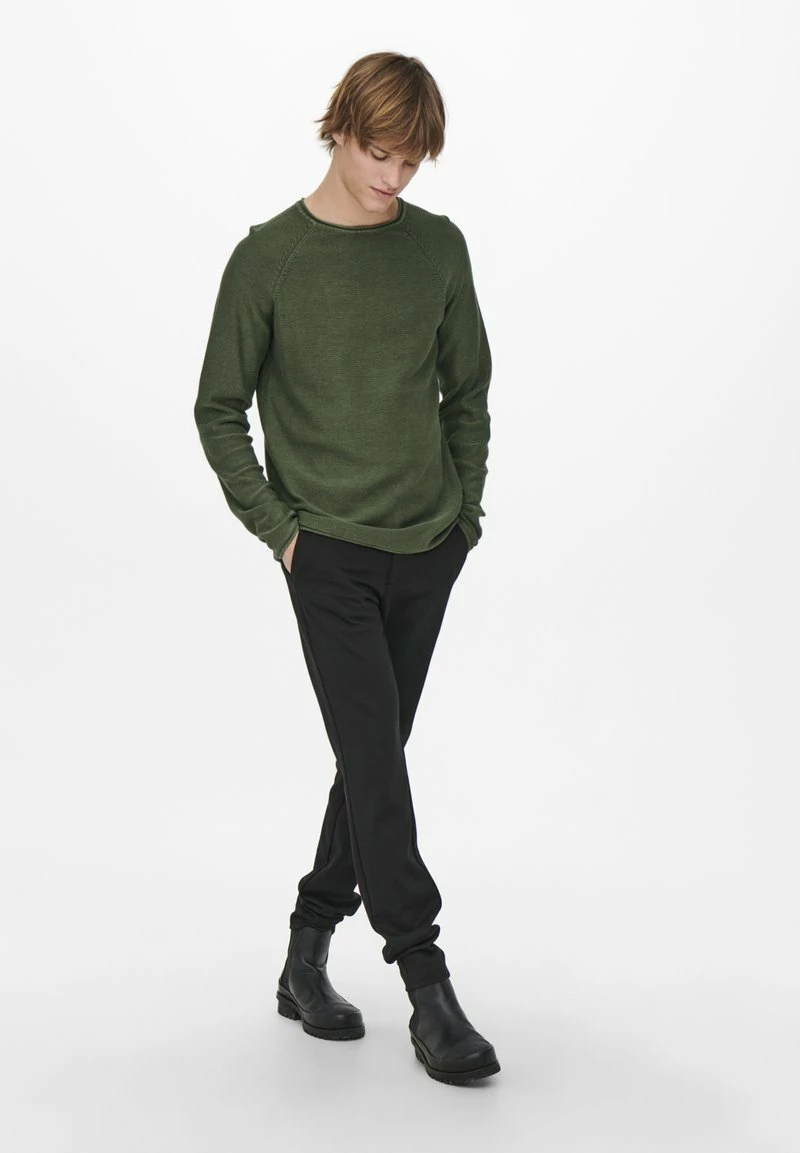 Only & Sons Herren ONSDEXTOR WASH RAGLAN - Strickpullover - Olive Night 2 Only & Sons Herren ONSDEXTOR WASH RAGLAN - Strickpullover - Olive Night – Bild 2