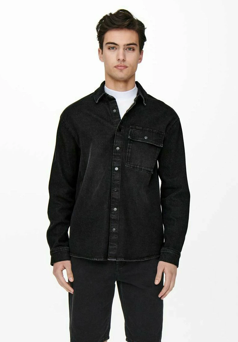 Only & Sons Herren Jeansjacke - Black Denim 1 Only & Sons Herren Jeansjacke - Black Denim
