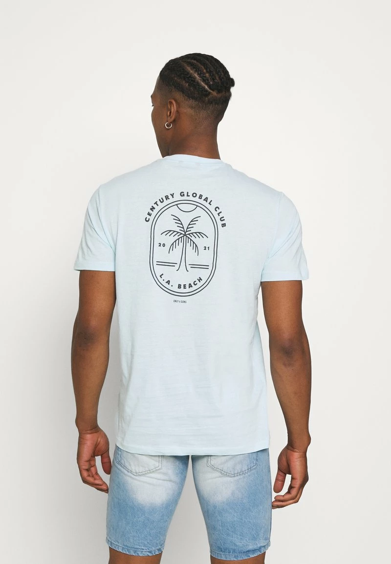 Only & Sons Herren ONSPINE LIFE TEE - T-Shirt Print - Blue Glow 1 Only & Sons Herren ONSPINE LIFE TEE - T-Shirt Print - Blue Glow