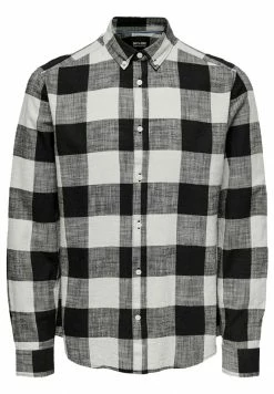 Only & Sons Herren ONSARN LS SLUB CHECK SHIRT - Hemd - Black -Only & Sons Geschäft 71a1152bb91b4676b689ce7b93d662d5