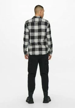 Only & Sons Herren ONSARN LS SLUB CHECK SHIRT - Hemd - Black -Only & Sons Geschäft 75c3afd53dd745c79c9379569ddcdcf4