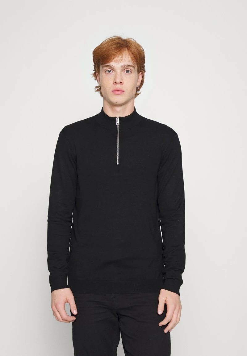 Only & Sons Herren ONSWYLER LIFE HALF ZIP - Strickpullover - Black 1 Only & Sons Herren ONSWYLER LIFE HALF ZIP - Strickpullover - Black