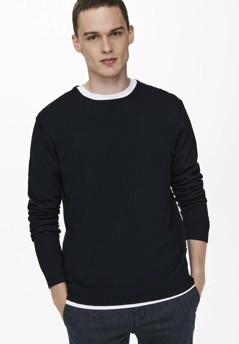 Only & Sons Herren ONSWYLER LIFE CREW - Strickpullover - Dark Navy 1 Only & Sons Herren ONSWYLER LIFE CREW - Strickpullover - Dark Navy