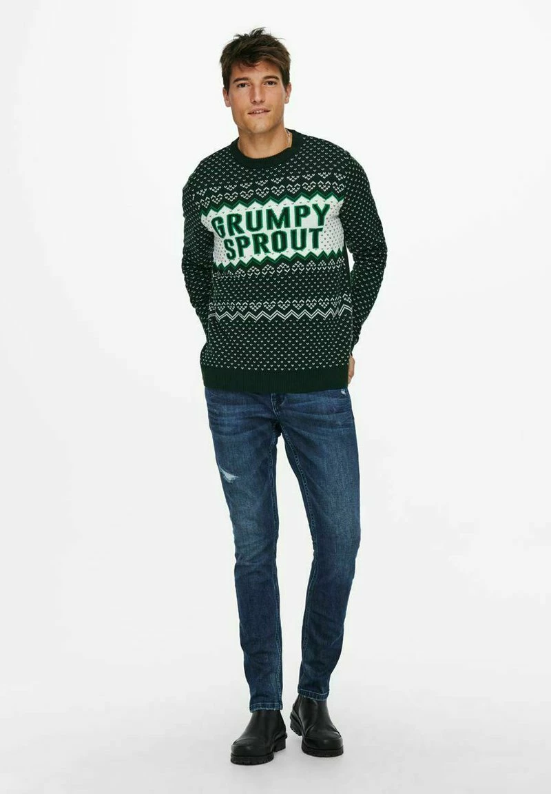 Only & Sons Herren ONSX MAS GRUMPY BEER - Strickpullover - Pine Grove 2 Only & Sons Herren ONSX MAS GRUMPY BEER - Strickpullover - Pine Grove – Bild 2
