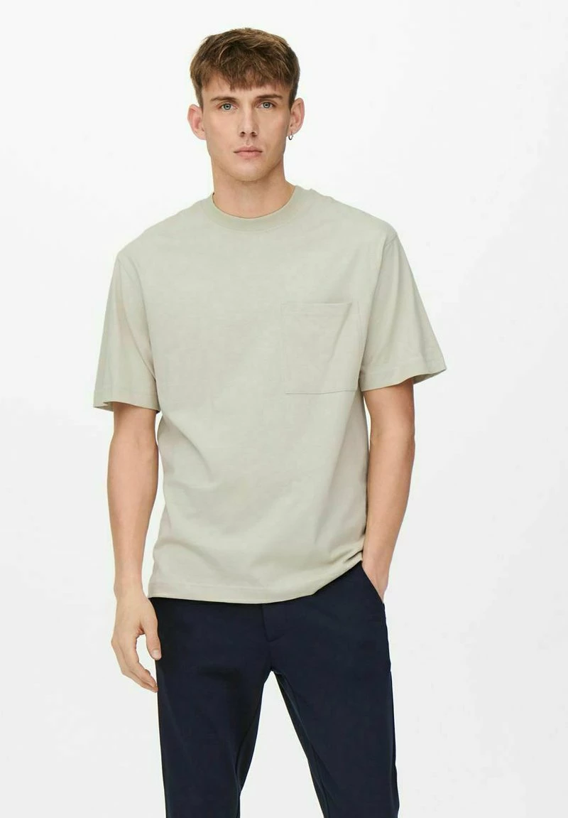 Only & Sons Herren T-Shirt Basic - Pelican 1 Only & Sons Herren T-Shirt Basic - Pelican