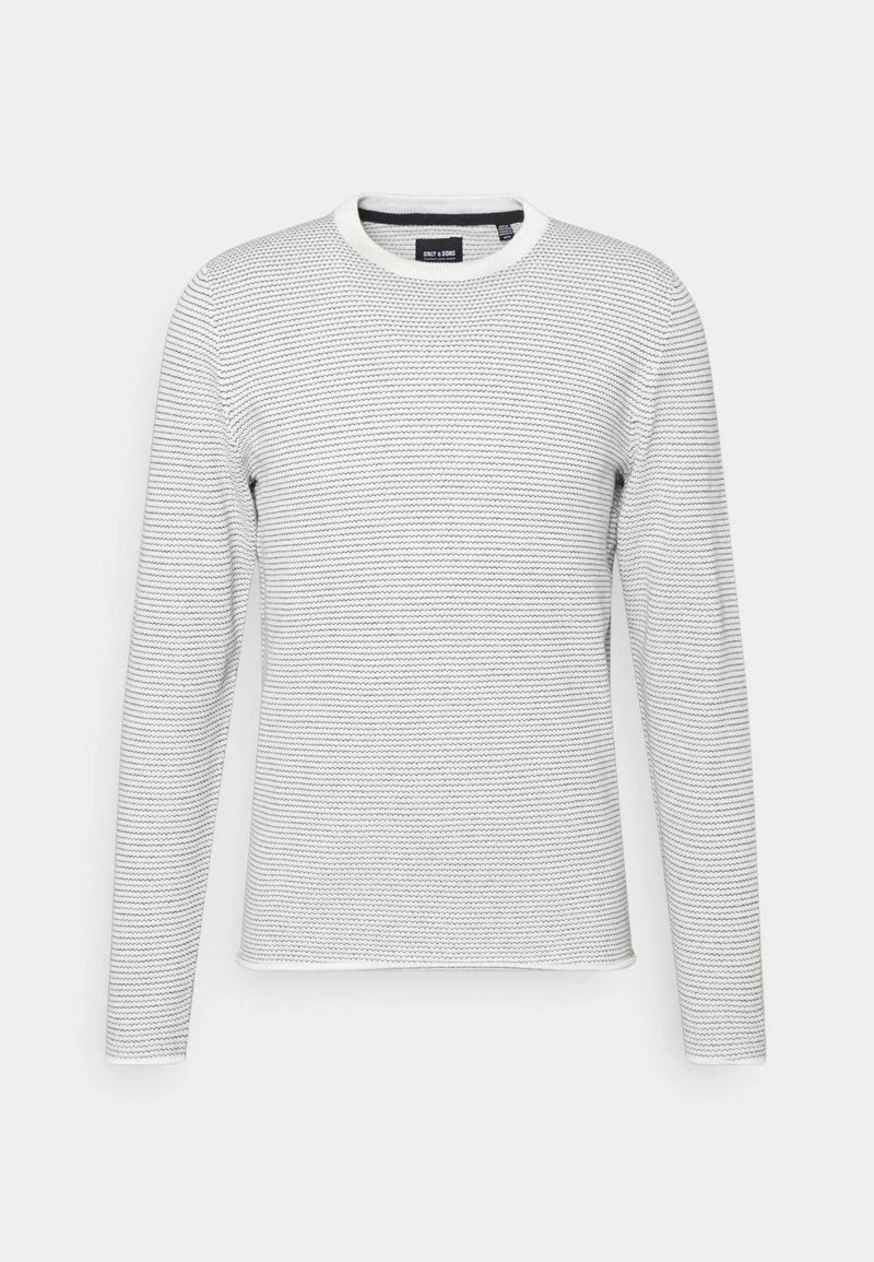Only & Sons Herren ONSNIGUEL LIFE CREW NECK - Strickpullover - Star White 1 Only & Sons Herren ONSNIGUEL LIFE CREW NECK - Strickpullover - Star White