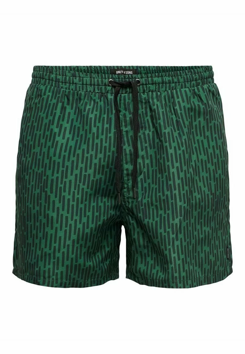 Only & Sons Herren GEMUSTERTE - Badeshorts - Dark Green 5 Only & Sons Herren GEMUSTERTE - Badeshorts - Dark Green – Bild 5